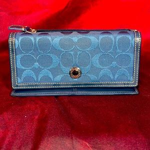 Coach Fabric Signature C Navy Blue wallet